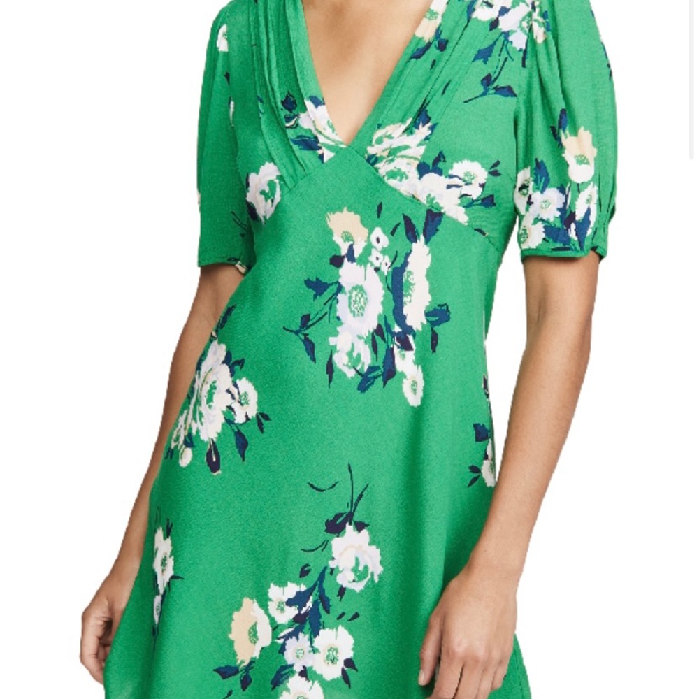 free people neon garden floral mini dress in green